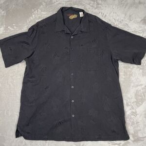 Caribbean Shirt Mens 2XLT Tall Hawaiian Camp Loop Collar Beach Silk Palm Tree